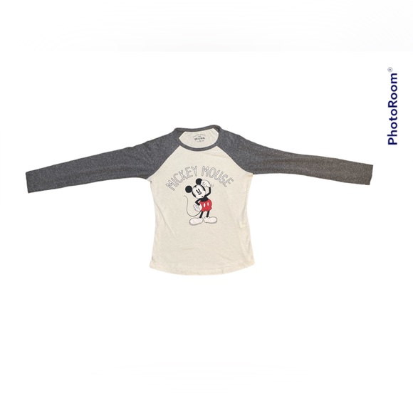 SPAO x Disney Bewildered Thinking Mickey Mouse Raglan T-Shirt Baseball Tee Small - Picture 3 of 9